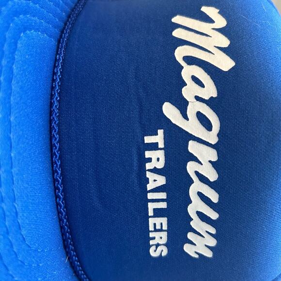 VTG Trucker Hat- baseball hat, blue mesh back. magnum Trailers, Y2K hat - Picture 4 of 6